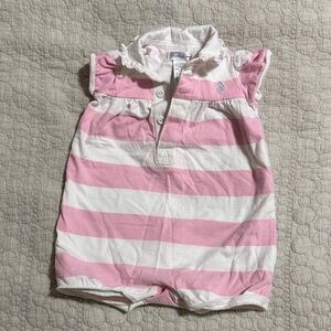 Ralph Lauren Pink and White Striped Romper